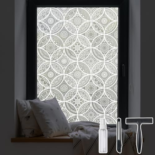 DKTIE Bohemian Stained Glass Window Film Easy to Install 17.7 x 78.7