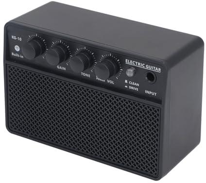 Amplificador de Guitarra Eléctrica de 10 W, Conectividad BT, Canales de Distorsión Limpios, Portátil Compacto, Tiempo de Reproducción de 4 Horas para Escritorio