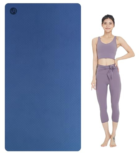 RYTMAT Yogamatta XL 195 × 90 cm halkfri träningsmatta TPE 10 mm tjock sportmatta bred gymnastikmatta gymnastik pilates sport yoga träningsmatta