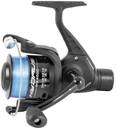 Carrete Trabucco Hydrus RD 4000 – Embrague trasero, hilo incluido, bobina Long Cast – Para Ledgering y Feeder – Ideal para Carpa, Muggine y Sarago (4000)