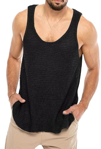Snabbtorkande herrväst akryl herr lätt fitness linne andningsbar ärmlös ledig linne för gym sport mjuk stickad