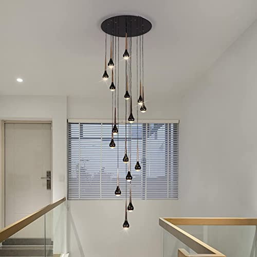 RuuXanthous Lustre LED Moderne pour escalier, Lampe Suspendue pour Salle à Manger, éclairage pour Salon, Villa, escaliers, Lampes suspendues pour Plafond, 9 têtes
