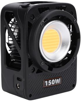 Plyisty 150 W LED-videolampa, bärbar COB-fotografilampa, tvåfärgad, 2700 K–6500 K, 13300 lux, APP-styrning, med reflektor, kontinuerlig belysning (eu)