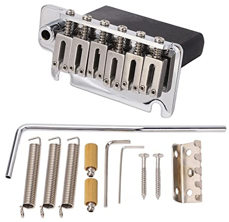 Elektrisk gitarr Tremolo System 6 Strings Bridge Sadles Set Ersättning Professionella instrumentdelar med fint utförande Robust metall glänsande silver för gitarrbyggande Luthier