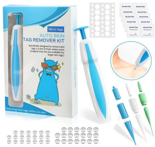 Stielwarzen Entfernen Schnell Kit, Skin Tag Remover Kit 2 in 1 für Micro bis Large (2 mm,8 mm), sicher und schmerzlos, schmerzlose Stem Warzen Entfernung Gerät, sicher für die meisten Körperteile