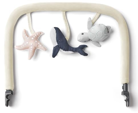 Ergobaby Evolve Bouncer lekbåge, tillbehör till Ergobaby 3-i-1 babysitter babygungstol för nyfödda från födseln, Ocean Wonders - Cream