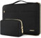DOMISO 15,6 Pouces Housse Ordinateur Portable Sac de Transport PC pour 15-15,6 Dell ASUS HP Chromebook Notebook, Zip Doré Protection Sac PC Portable avec Pochette pour Accessoires, Noir