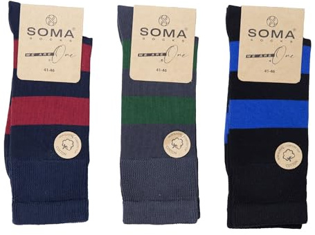 Ntelioglou Lot de 3 paires de chaussettes en coton pour homme (1 pièce) | 41-46 Chaussettes à carreaux pour homme | Chaussettes longues | Chaussettes traditionnelles pour homme | Chaussettes de sport