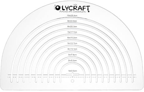 OLYCRAFT Kreisschnittlineal Acryl Lineal Zum Schneiden von Stoff Transparente Acryl Vorlagen 30x20cm Großes Lineal Zum Kreisschneiden Multifunktionales Nählineal Kurvenlineal Quiltwerkzeuge 0.3cm Dick