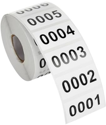 Lot de 1 000 étiquettes numérotées de 1 à 1 000 numéros consécutifs pour inventaire - Rouleaux autocollants de classification pour boîte de déménagement