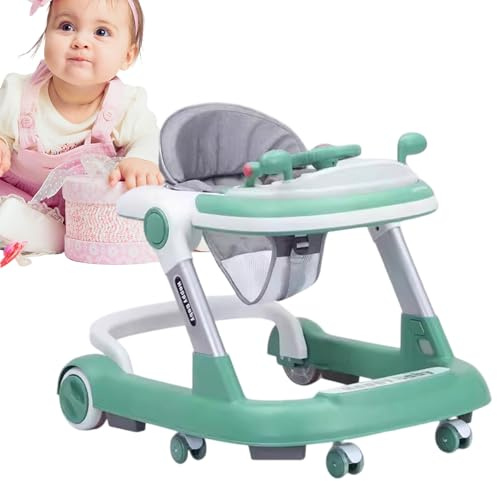 Andador portátil para niños pequeños, caminante de empuje para niños pequeños | Actividad Caminante plegable para niños, de 6 a 18 meses, altura ajustable, ayuda a aprender a caminar para la c