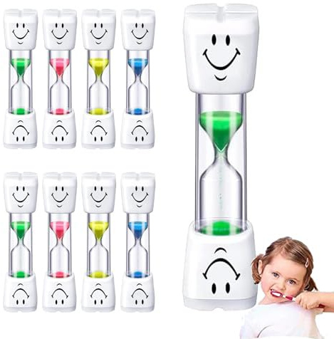 Clessidra Timer - 8 pezzi 3 minuti clessidra per bambini, ideale per lavarsi i denti, giochi, cucina e ufficio (colori casuali)