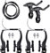 Fahrradbremse Set, 2 Paar V-Brake Fahrrad Bremse Vordere und Hintere MTB Bremsen, Bremsseile und Bremshebel Kit für Mountainbikes und Rennräder, Aluminium und Gummibremsbeläge, Schwarz