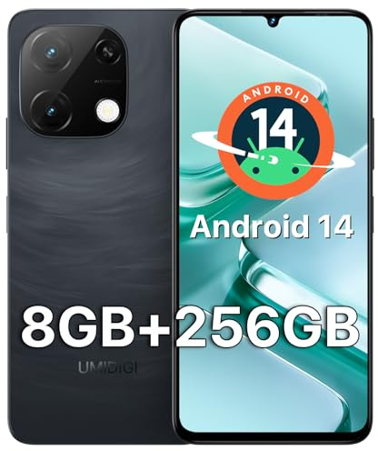 UMIDIGI Unlocked Phone,G9T Android 14 Cell Phone,8(4+4)+256GB 1TB Octa-Core,6.75 HD+ Smartphone,5000mAh,AI Face & Fingerprint Unlock,4G Dual SIM Phone,GPS,FM Radio,Unlocked Android Phones