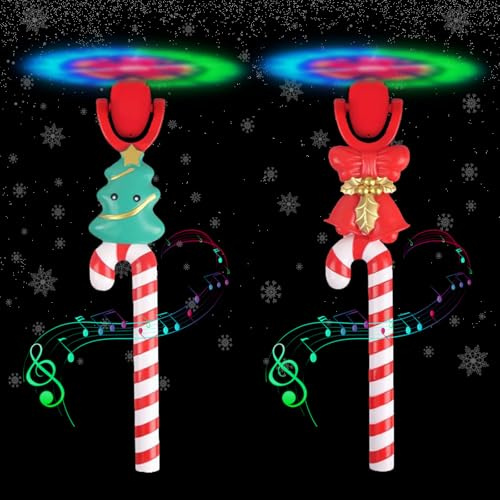SPERMUOY Weihnachten Leuchtende Spielzeug,2 Stück Weihnachten Zauberstab Spielzeug Weihnachten Geschenke Kinder,Weihnachten Party Mitgebsel Zauberstab Spielzeug für Weihnachten Kinder Party Geschenke