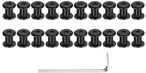 QUARKZMAN 20 Stück Möbelschrauben mit Hülse M4x5.5mm Hülsenschrauben 5x7mm Edelstahl Möbel Verbindungsschrauben Möbelschrauben Schwarz