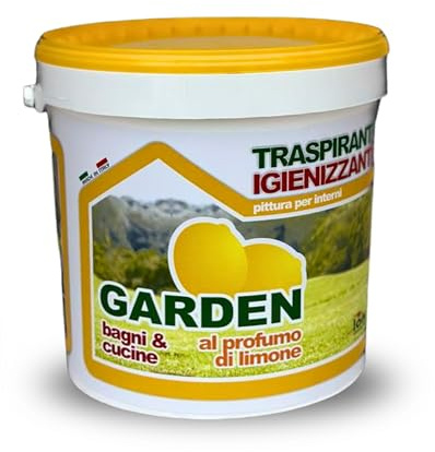 laiv Pittura Traspirante Igienizzante per Interni al Profumo di Limone – Ideale per Bagni e Cucine – Alta Copertura e Resa 12–14 m²/L – GARDEN (4 Litri)