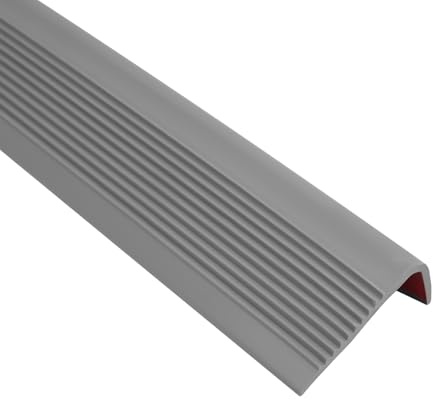 5 m halkfri trapplist, PVC självhäftande 5 m x 2,5 cm trappkantlist trappkantprofil självhäftande, för kakel, marmor, trästeg (grå)