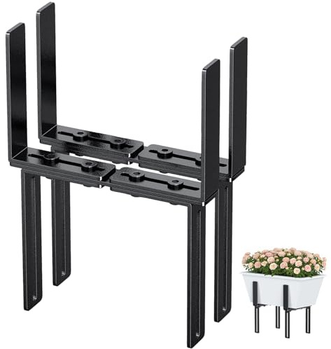HFHOME 2 soportes para jardineras en forma de H, soporte para jardinera de balcón, sin taladrar, apto para barandillas de balcón de 1,5 – 32 cm y jardineras de 15 – 23 cm