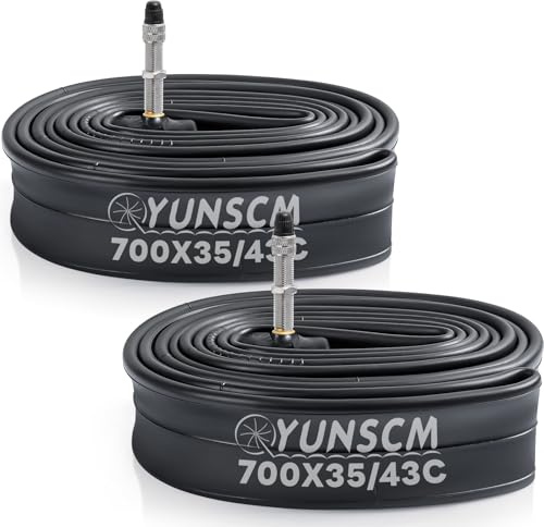 YunSCM - 2 Tubos Interiores para Bicicleta 35/43-622 700C 700x35C 700x38C 700x40C 700x43C C4E-40L Válvula Dunlop, Compatible con 700x35c/38c/40c/43c Road/MTB Bike Tire Tubo Interior