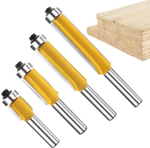 Frese A Filo Per Legno | Set Di 4 Frese In Carburo | Finitura A | Fresatrici Gialle Per Laminato, Mobili E Progetti Fai Da Te