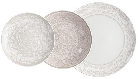Servizio di Piatti da Tavola in Ceramica Celine Beige 18 Pezzi Tognana
