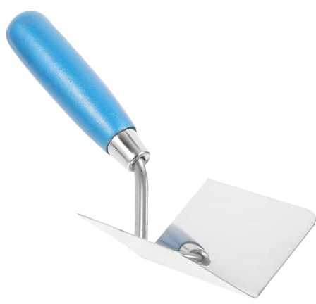 Kisangel Stainless Steel Corner Trowel with Blue Handle, Wall Angle Repair Scraping Cutter for Drywall and Plastering, Internal Corner Puttying Decorative Tool for Masonry and Home