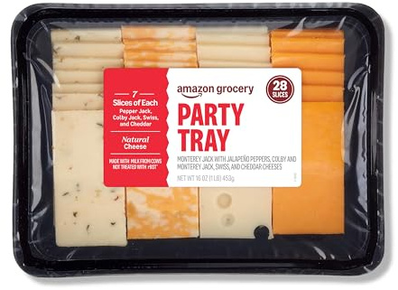 Amazon Grocery, Party Tray Cheese, 16 ounce, 28 Slices