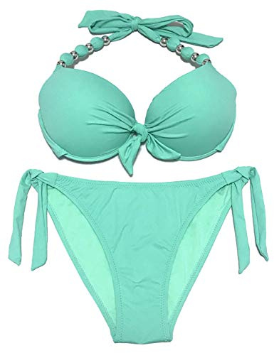 EONAR Femme Ensembles Deux Pieces Push-up Soutiens-Gorge Rembourrés à Armature(XL,Light Green)