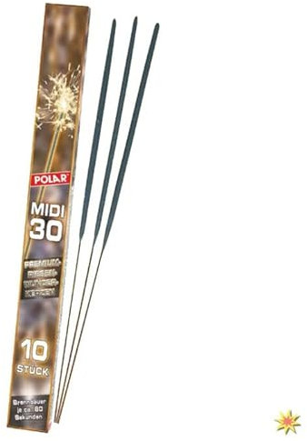 Riesen-Wunderkerzen, 30cm, Brenndauer ca. 80 Sekunden - Das Original - Inhalt: 3x10 = 30 Stück