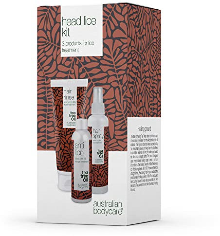 Kit per pidocchi della testa con olio di tea tree - Soluzione definitiva per infestazioni di pidocchi e lendini con shampoo, spray e trattamento contro pidocchi - Sicuro per tutti i tipi di capelli