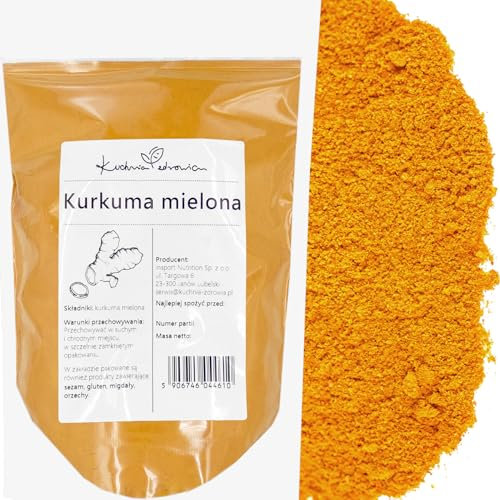 Kurkuma Gemahlen Natürlich & Aromatisch 1 kg | 100% Reines Kurkumapulver Ohne Zusätze | Für Currys, Goldene Milch & Vegane Küche | KUCHNIA ZDROWIA