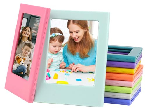 TOATELU 10 cornici magnetiche, mini borsa magnetica fai da te, 8,8 x 6,5 x 0,6 cm, mini cornice portafoto magnetica da 3 pollici (10 colori)