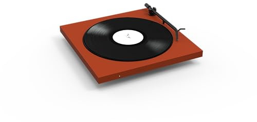 Tone Factory Turntable - Tocadiscos de diseño minimalista con Bluetooth y preamplificador de fono, fabricado en Europa (rojo)