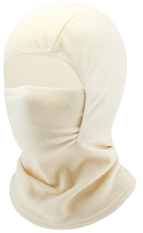 UNNESTAR Cagoule d'hiver complète pour enfants, unisexe, coupe-vent, pour temps froid, doublure de casque en polaire, beige, 4-13 Jahre