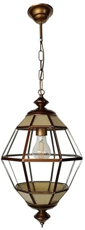 Lámpara colgante de vidrio y metal, farol granadino, diseño marroquí moderno