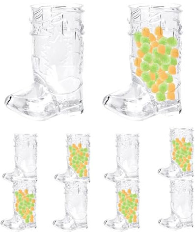 Acunny Cowboy Drink Cups, Funny Party Cups - 10 Pack Clear Reusable Beer Boot Cups Set, Compact Drinking Cups for Cowboy Boots, Cowboy Boots Gifts