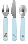 Mepal Set di posate per bambini 3 pezzi Mio Little Dutch, Posate per bambini, Set di posate per bambini con forchetta, coltello, cucchiaio per bambini, Lavabile in lavastoviglie, Forest Friends