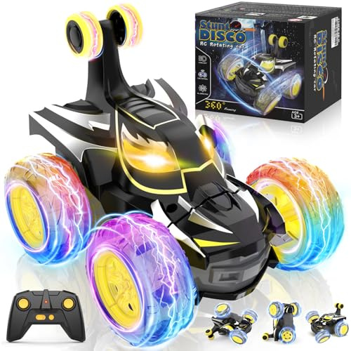 Macchina Telecomandata per Bambini 3 4 5 6 7 8 9 10 Anni, 2.4Ghz Monster Truck Radiocomandata Camion con Luci, 360°Rotazione Bat Stunt RC Auto Giocattoli Regalo Compleanno Natale Giochi Bimbi Bambino
