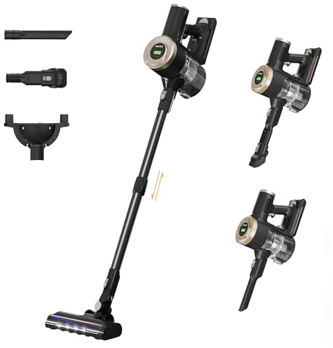 BUTY BULU Cordless Stick Vacuum Cleaner, 30KPa Handheld 2200mAh Rechargeable Battery Lightweight Small Vac Electirc Broom, 40Mins Runtime for Home Hard Floor Carpet Pet Hair Cleaning, LED Screen