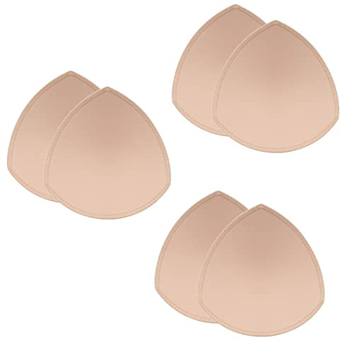 KFLY Almohadillas Sujetador Insertos Impermeables Relleno Sujetador Cosidas Acolchadas Transpirables Push Up Almohadillas De Brasier Deportivo Extraíble Para Mujer 3 Pares (Triángulo, XL)
