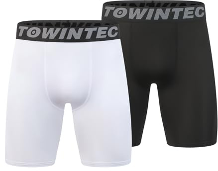 Towintec Youth Boys' Tight Compression Shorts Kids Thermal Base Layer | Breathable,Childrens Underpants,Workout Athletic,Under Shorts,Underwear Sport, Skins Under Gear, Basketball Soccer, Wicking