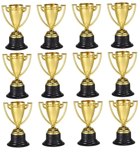 Toyvian 12st Mini Plastiktroféer För Pojke Flicka Säkra Och Hållbara Priser För Förskoleaktiviteter Familjeevenemang Och Utomhussport Perfekta För Klassrumsbelöningar