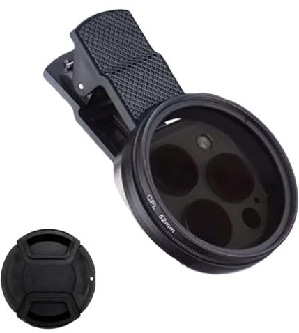 Clip-on Filter 52mm CPL Filters Polarizing for Phone Clip Threaded Camera Lens Filter Compatible with iPhone Samsung Android