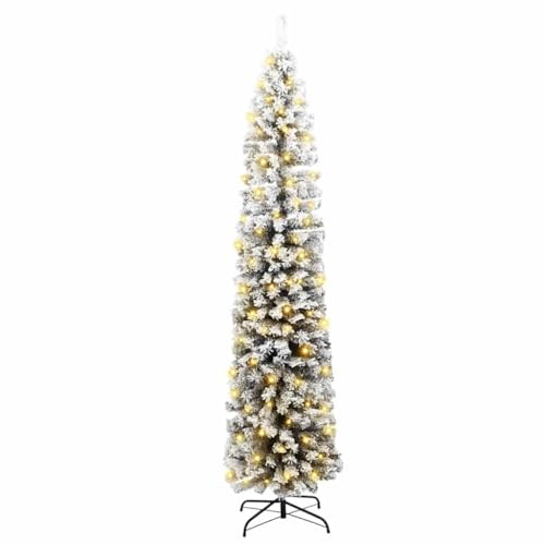 vidaXL Albero di Natale Artificiale con 300 LED Verde 240 cm, Albero di Natale Artificiale, Design Moderno a Cono, Decorazione Outdoor, luci LED Festive per Feste