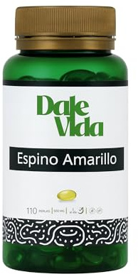 Espino Amarillo Dale Vida – 110 Perlas 500 mg – Complemento Alimenticio Antioxidante – 1 Perla al Día – Sin Gluten y Sin Soja