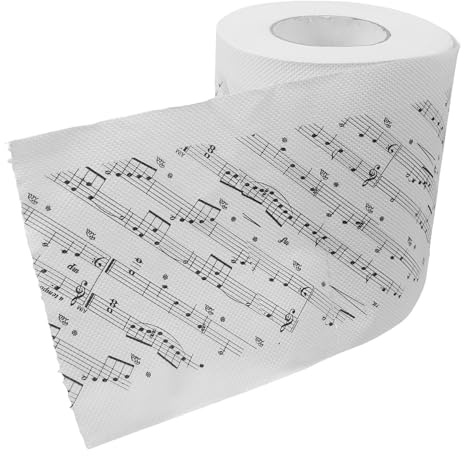 TOPPERFUN Carta Igienica Rotolo con Stampa Note Musicali Decorativa Morbida Assorbente e Resistente per Bagni Eleganti e Regali Originali per Appassionati di Musica