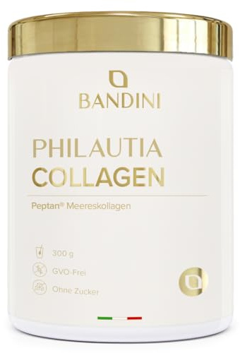 Bandini® Collagene Marino 12.000mg per Dose, 100% Puro, Integratore di Peptidi di Collagen Marino in Polvere, Collagene Idrolizzato Tipo I, Inodore, Per Pelle, Capelli e Unghie, Scorta da 300g
