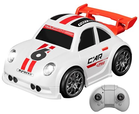 Coche RC De Derrape Modos de Seguimiento y Escape Recargable con Luces y | Mini Coche RC Drift Para Niños Y Niñas, Salón, Jardín, Parque Y Reuniones