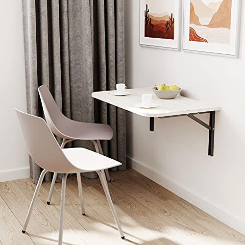 AKKE 60x40 | Wandklapptisch mit abgerundete Ecken Klapptisch Wandtisch Küchentisch Schreibtisch Kindertisch | Weiss Craft
